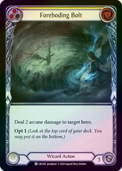 画像1: 【Wizard】Foreboding Bolt ［黄］【1st-CRU169-C】《Rainbow Foil》 (1)