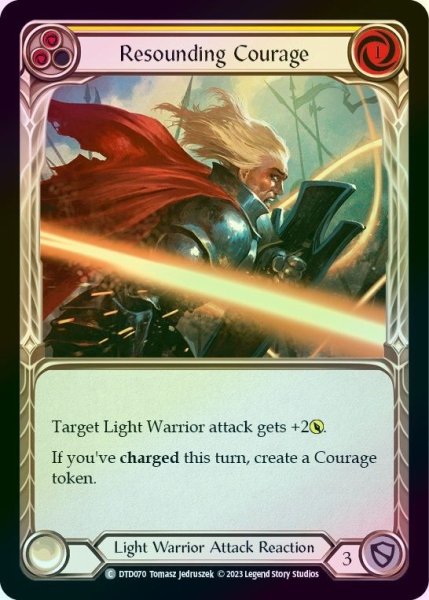 画像1: 【Light Warrior】Resounding Courage ［黄］【DTD070-C】《Rainbow Foil》 (1)