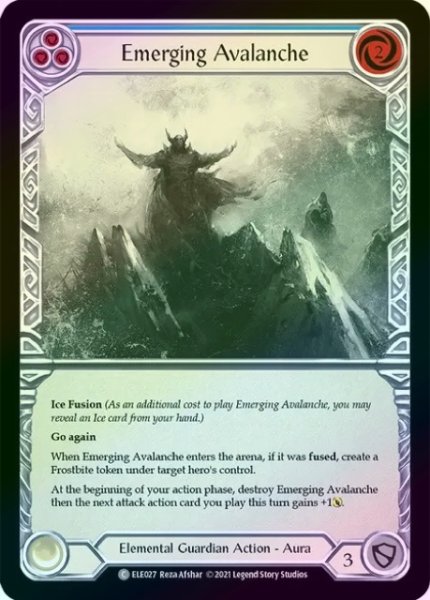 画像1: 【Elemental Guardian】Emerging Avalanche ［青］【1st-ELE027-C】《Rainbow Foil》 (1)