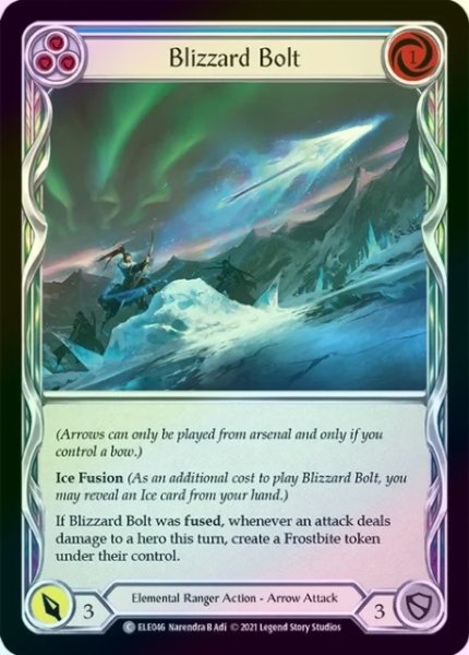 画像1: 【Elemental Ranger】Blizzard Bolt ［青］【1st-ELE046-C】《Rainbow Foil》 (1)