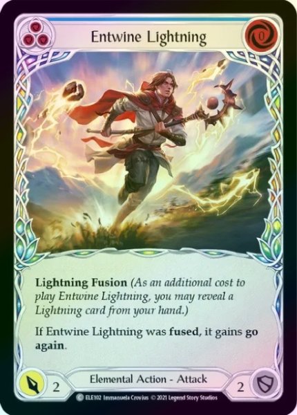 画像1: 【Elemental】Entwine Lightning  ［青］【1st-ELE102-C】《Rainbow Foil》 (1)