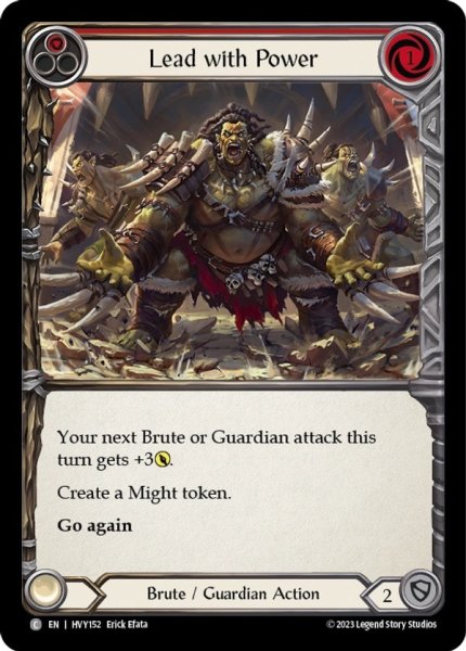 画像1: 【Brute/Guardian】Lead with Power ［赤］【HVY152-C】《Rainbow Foil》 (1)