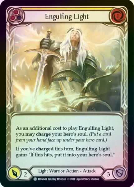 画像1: 【Light Warrior】Engulfing Light ［黄］【1st-MON049-C】《Rainbow foil》 (1)