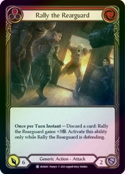 画像1: 【Generic】Rally the Rearguard  ［赤］【1st-MON281-C】《Rainbow foil》 (1)