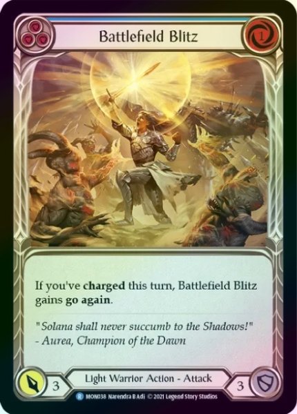 画像1: 【Light Warrior】Battlefield Blitz ［青］【1st-MON038-R】《Rainbow foil》 (1)