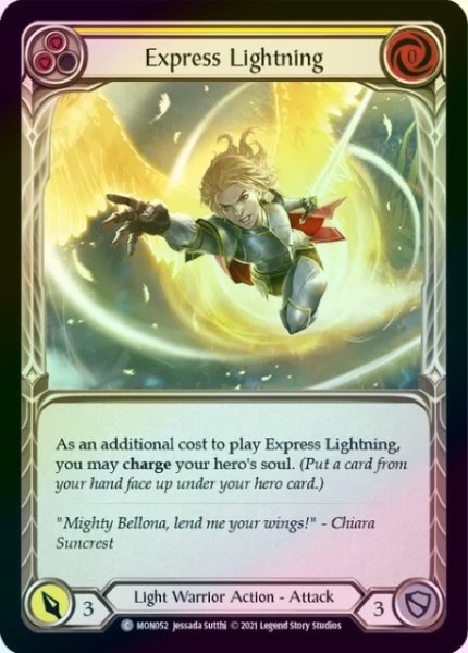 画像1: 【Light Warrior】Express Lightning ［黄］【1st-MON052-C】《Rainbow foil》 (1)