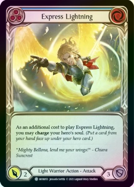 画像1: 【Light Warrior】Express Lightning ［青］【1st-MON053-C】《Rainbow Foil》 (1)